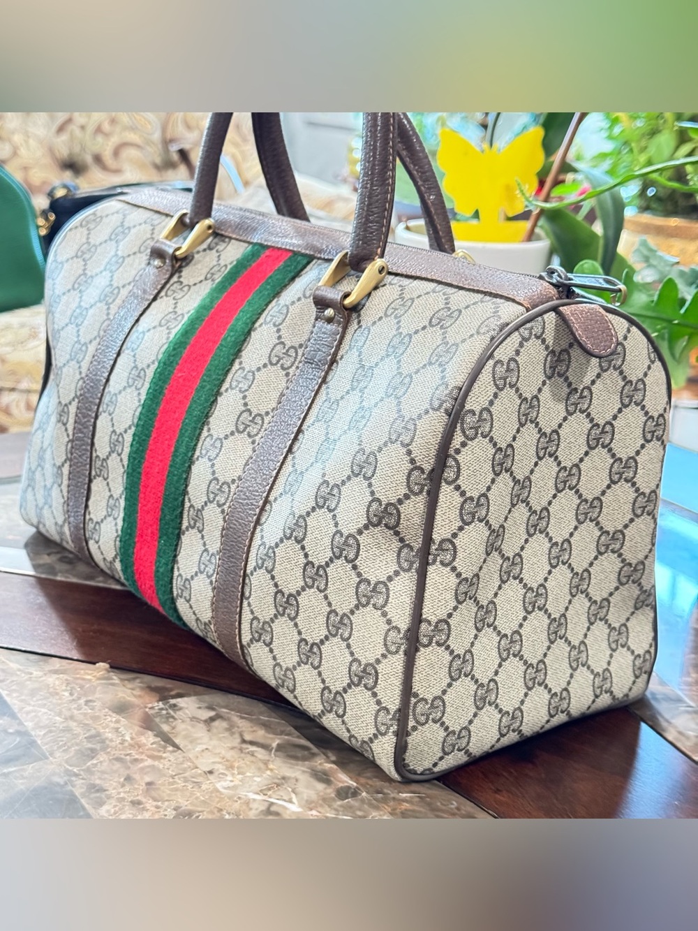 Vintage Gucci Boston GG Web Canvas Sherry Line handbag - Picture 11 of 14